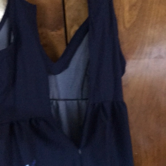 Navy Blue  Flower Dress - Picture 2 of 5